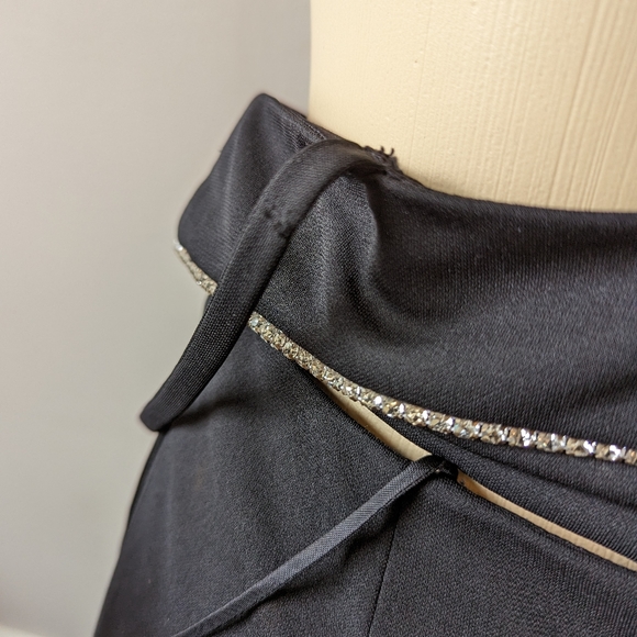 Vintage 90s Black Cut-out Jeweled Formal Gown - Picture 16 of 16